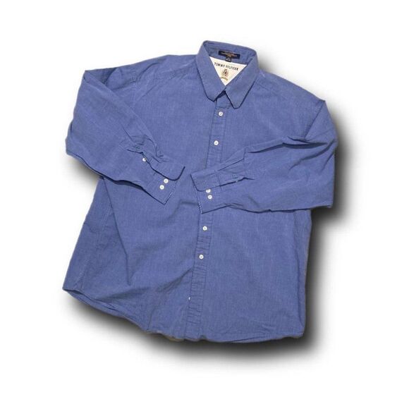 Tommy Hilfiger Button Down Long Sleeve Polo Sz 17 32-33 Fits like a Large - Picture 1 of 3